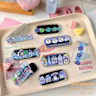 ขาตั้งติดเคสมือถือ พร้อมกระจก ลายการ์ตูนสีฟ้า ของกินขนม ใช้กับเคสมือถือหลายรุ่นได้ ที่วางติดตั้งง่าย สะดวกการวางโทรศัพท์