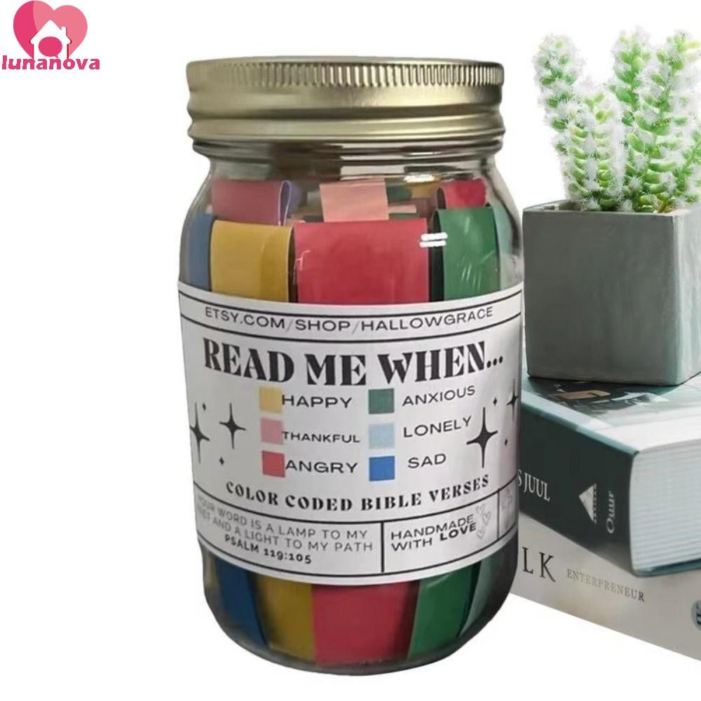 LUNANOVA Bible Verse Jar, Creative Emotions Feelings Read Me เมื่อขวด, Gods Encouragement พร้อมฝาปิด