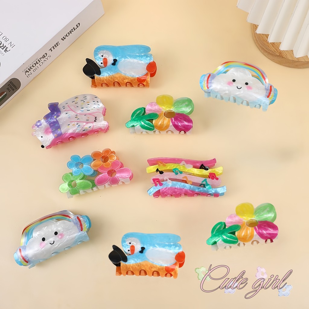 Cute_Girl กิ๊ฟติดผม มีลวดลายและสีสันหลากหลาย รูปทรงการ์ตูนสร้างสรรค์ หวานและน่ารัก กิ๊บติดผมสวยๆ