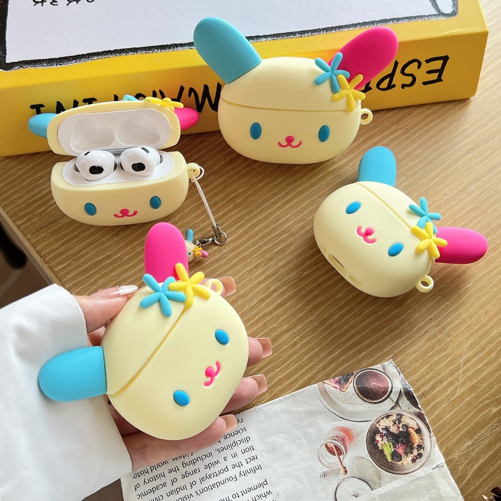 การ์ตูนซิลิโคน 3D กระต่ายพร้อมจี้หูฟังสําหรับ AirPods 1 2 3 4 Pro หูฟังไร้สายบลูทูธสําหรับ AirPods Pro2 กันกระแทกปลอก