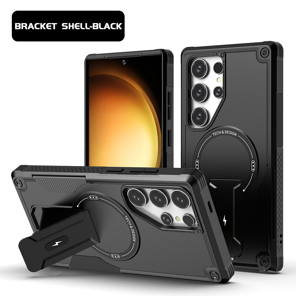 Armor Magnetic Holder เคส For Samsung Galaxy A56 5G A16 A06 A05s A55 A54 A36 A26 S25 Ultra S24 Ultra กันกระแทกเคสทรศัพท์