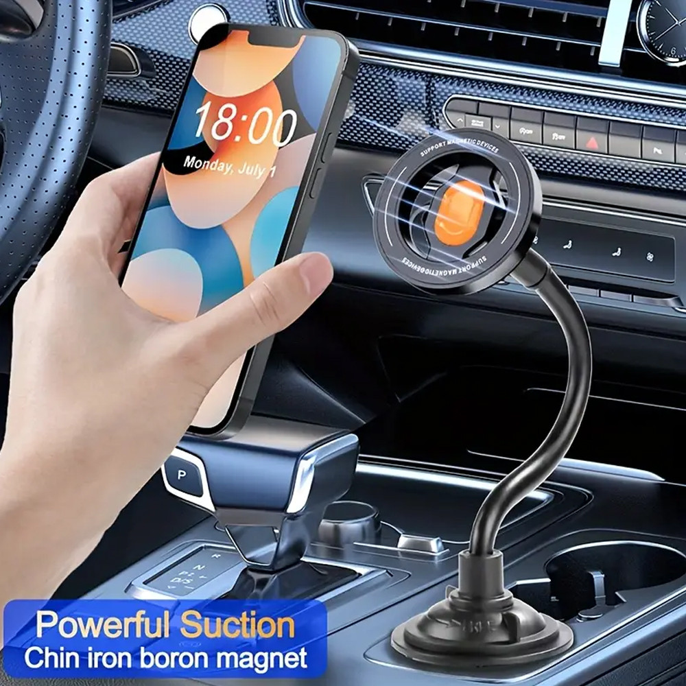 Universal Magnetic Car Cup Mount ที่วางโทรศัพท์ขาตั้ง Cradle สําหรับ IPhone 16/15/14/13 12 Pro Plus Max 4-7 "โทรศัพท์มือถือสมาร์ทโฟน GPS