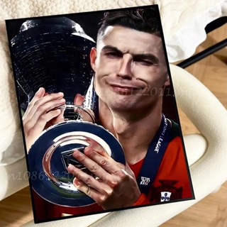 โปสเตอร์ Cristiano Ronaldo CR7 กาวเอง พร้อมสติกเกอร์กันน้ำ ตกแต่งผนังบ้านหรือห้องรับประทานอาหาร