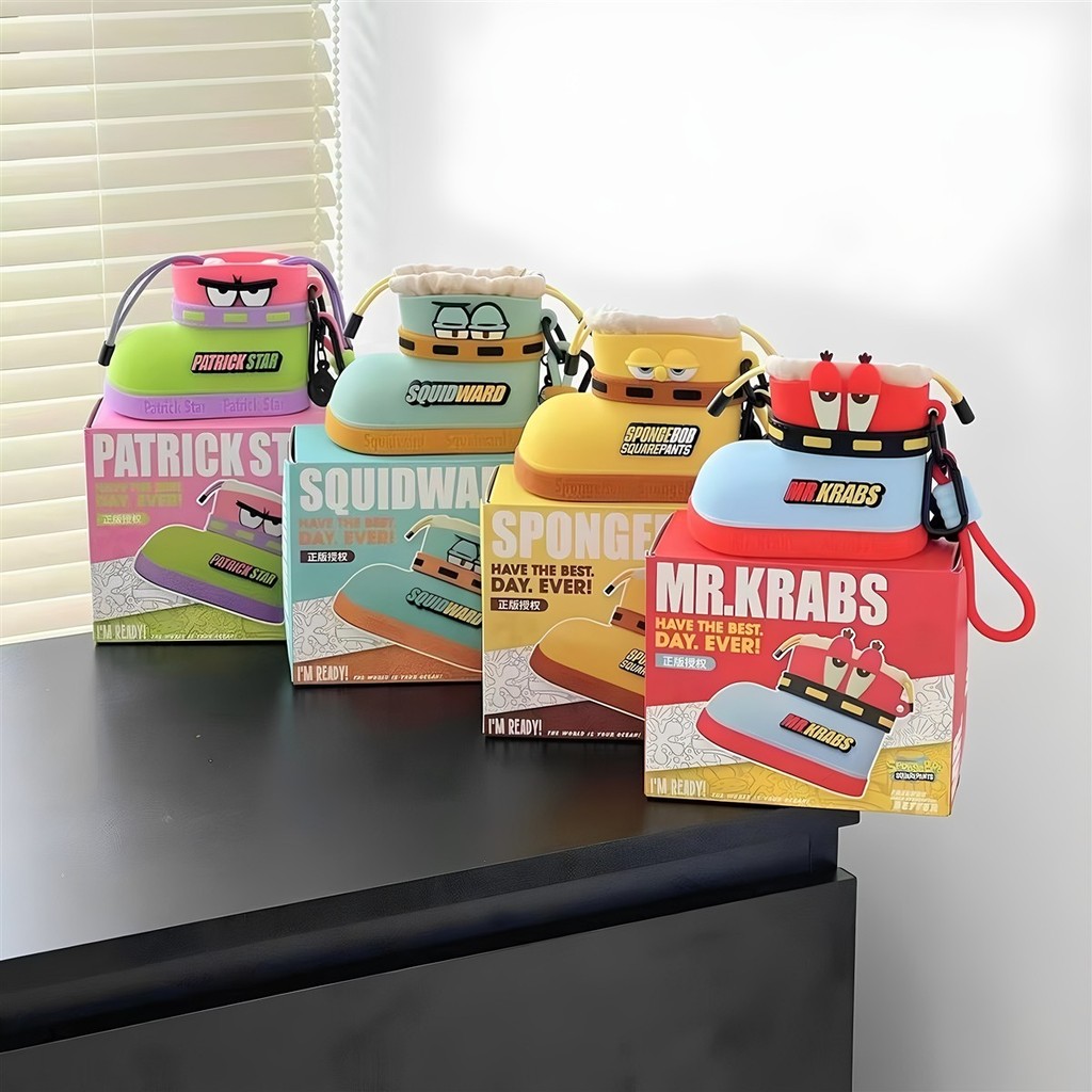 SpongeBob SquarePants Series Pat Star Rain Boots Mini Storage Bag การ์ตูน Crab Boss กระเป๋าใส่เหรียญ