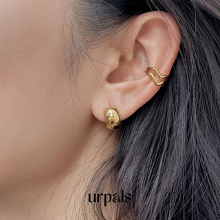 URPALS ต่างหูสายฝอ Stainless ชุบทอง 18K คุณภาพสูง ใส่อาบน้ำ ออกกำลังกายได้