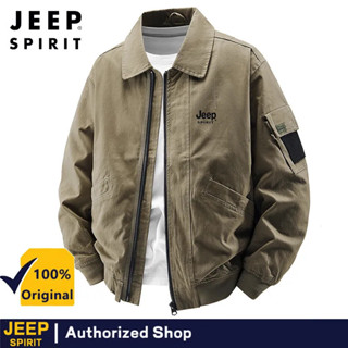 JEEP SPIRIT เสื้อแจ็คเก็ตฤดูใบไม้ผลิและฤดูใบไม้ร่วงผู้ชาย Wa…