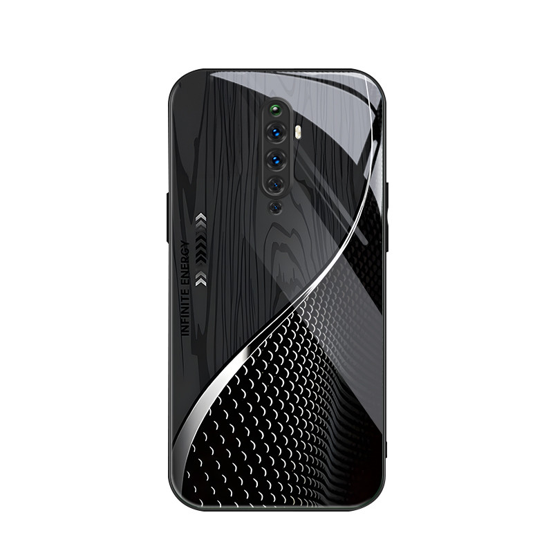 สําหรับ Oppo Reno 2Z& Oppo Reno 2F , เครื่องชั่งลายไม้สีดํา, บุคลิกภาพอินเทรนด์, เคสป้องกันโทรศัพท์ป