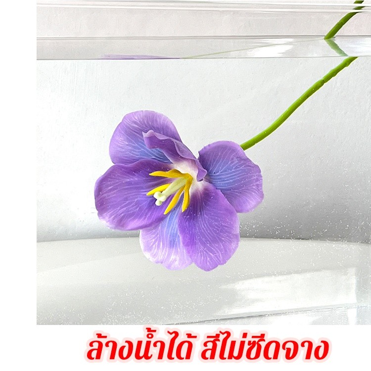 ดอกทิวลิปบาน ดอกเดี่ยวไร้ใบ ดอกไม้ประดิษฐ์ ทิวลิปปลอม ดอกใหญ่ พร้อมส่ง - รูปที่ 4