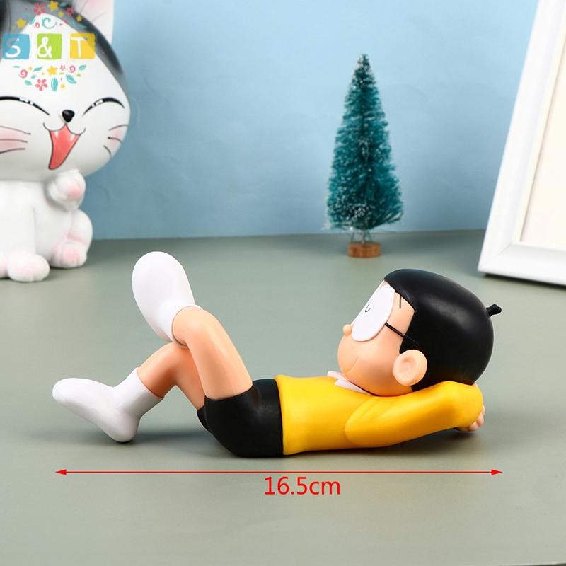 [S&T] 17 ซม.Doraemon Nobi Nobita Action Figures อะนิเมะ Nobita PVC ของเล่นตกแต่งเค้ก {th}