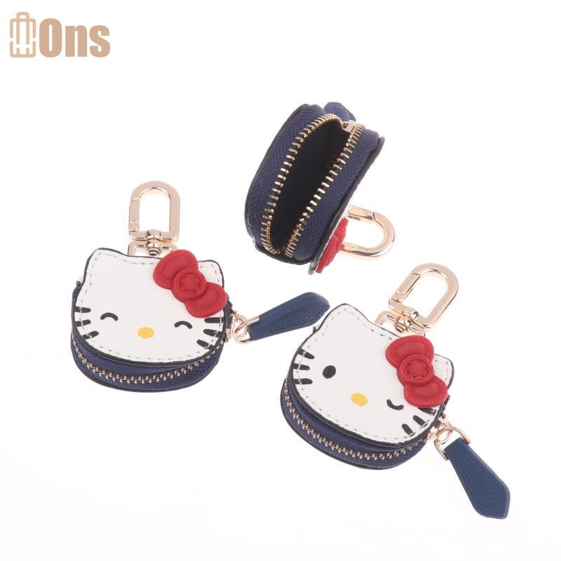 Ons 3 รูปแบบ Kawaii Hello Kitty หูฟังกระเป๋าพวงกุญแจ Sanrio KT แมวกระเป๋าเหรียญจี้กระเป๋าอุปกรณ์เสริมที่