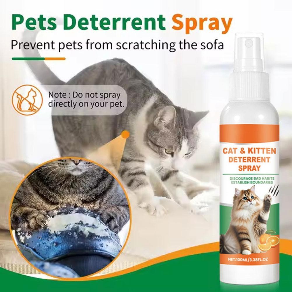 100ml Cat Scratch Deterrent สเปรย์ธรรมชาติ Scratching กลิ่นหอม Protectors การฝึกอบรมโซฟาไม่มี U8k9