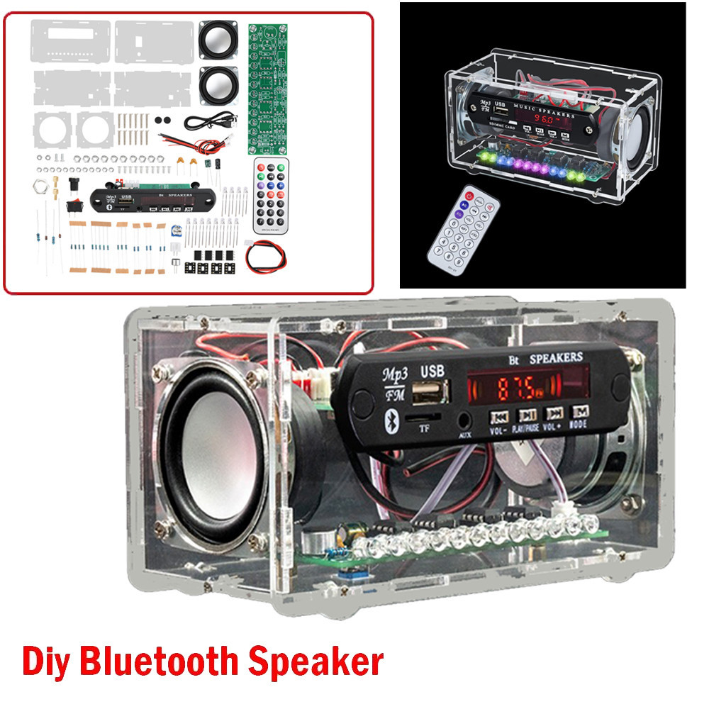 DIY Bluetooth Speaker Kits DIY FM ลำโพงบลูทูธ ชุดคิทลตู้การทำและประกอบบลูทูธแบบฝึกสอน อิเล็กทรอนิกส์