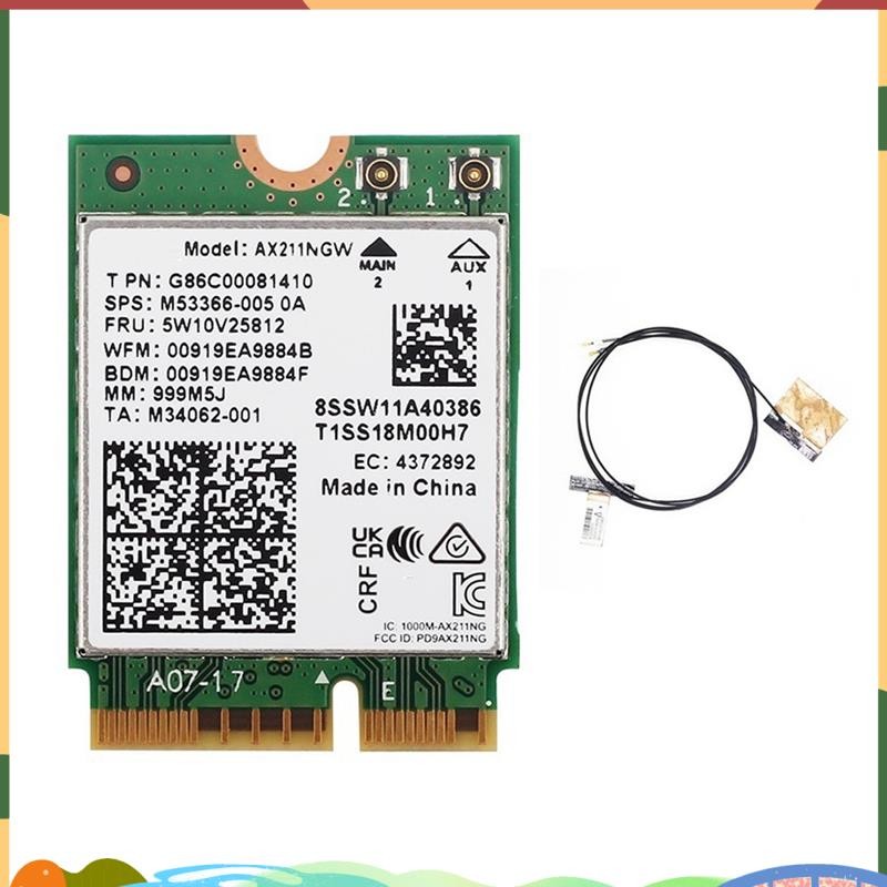 Super Wifi 6E AX211NGW Tri Band 2.4G/5G/6Ghz การ์ดเครือข่ายไร้สาย Wifi สําหรับบลูทูธ 5.2 AX211 M.2 C