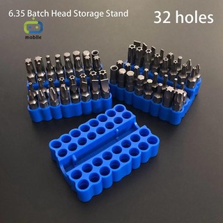 [maygood] 2 ชิ้นผู้ถือบิต 32 หลุม Bit Hex Shank Organiser ไขควงผู้ถือบิตเจาะสําหรับการจัดเก็บสําหรับ 6.35 มม. Shank กล่องเก็บ {TH}