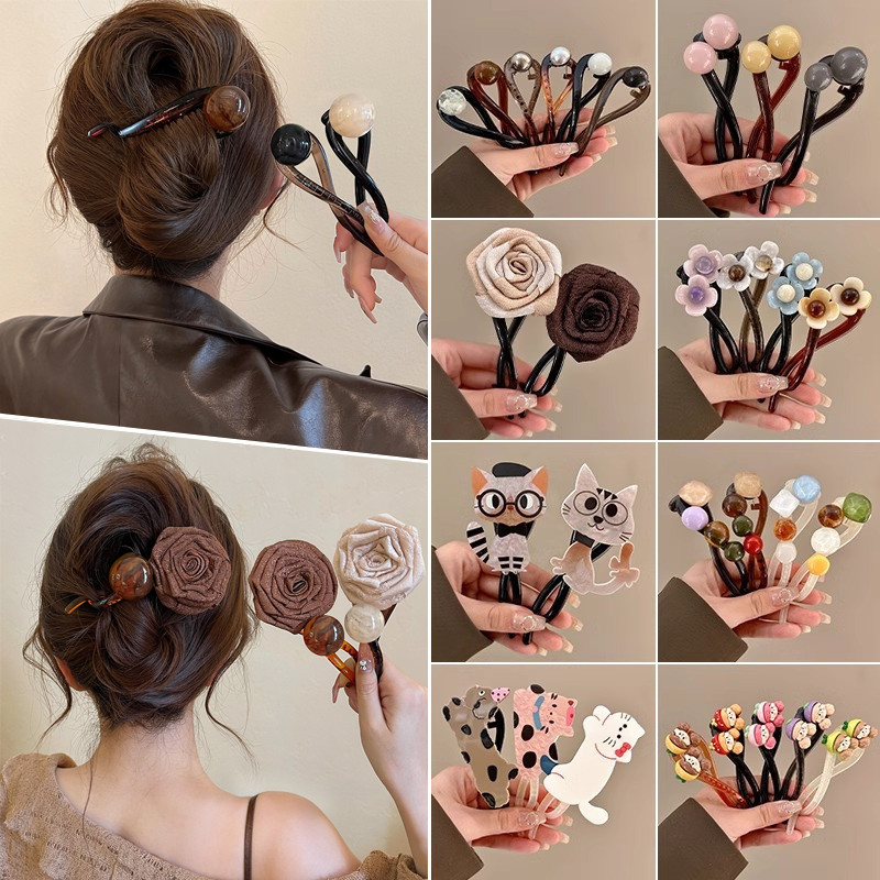 กิ๊บติดผมสําหรับผู้หญิงแฟชั่นเกาหลีหัวที่สวยงามกลับช้อนมุกดอกไม้บิดกิ๊บ