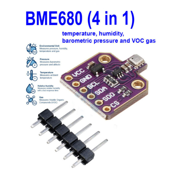 4 in 1 BME680 - Temperature, Humidity, Pressure and Gas Sensor