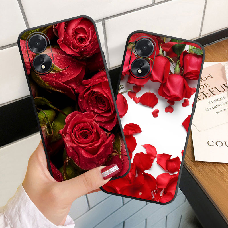 ปลอกสําหรับ OPPO A18 A38 A58 A78 A79 A3 Pro A3X A40 A60 A80 4G 5G Soft Silicoen เคสโทรศัพท์ดอกไม้ที่มีสีสัน
