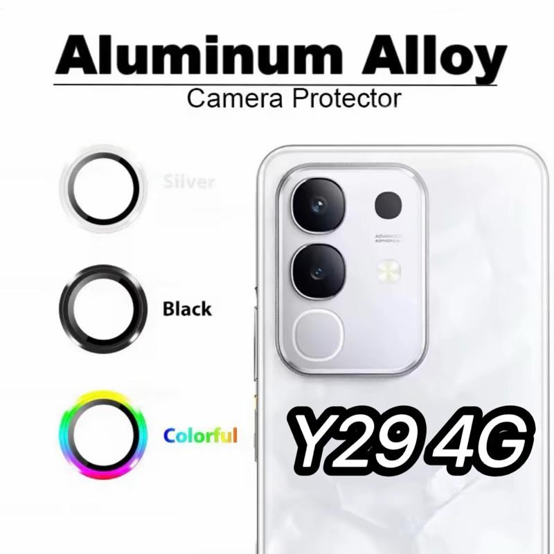 ตรงรุ่น Y29 4G ฟิล์มกระจกกันรอยเลนส์กล้อง For Vivo Y29 4G ตัวป้องกันเลนส์กล้อง แหวนกันรอยขอบเป็นโลหะอลูมิเนียม เคสวงแหวน