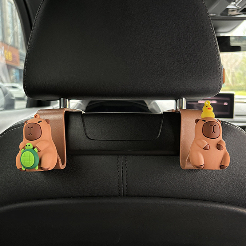 พร้อมส่ง ตะขอนรถยนต์ Capybara สไตล์การ์ตูน แข็งแรง ทนทาน อเนกประสงค์ ติดตั้งง่าย ตะขอรถ - รูปที่ 3