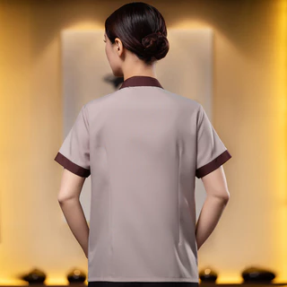 เสื้อเชิ้ตแขนสั้นฤดูร้อนและชุดทำความสะอาดชุดทำงาน - ชุดบริการของโรงแรม