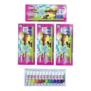(ยกแพ็ค 12 กล่อง) สีน้ำเทมพาร่า 12 สี ตรามาสเตอร์อาร์ต, ตราม้า