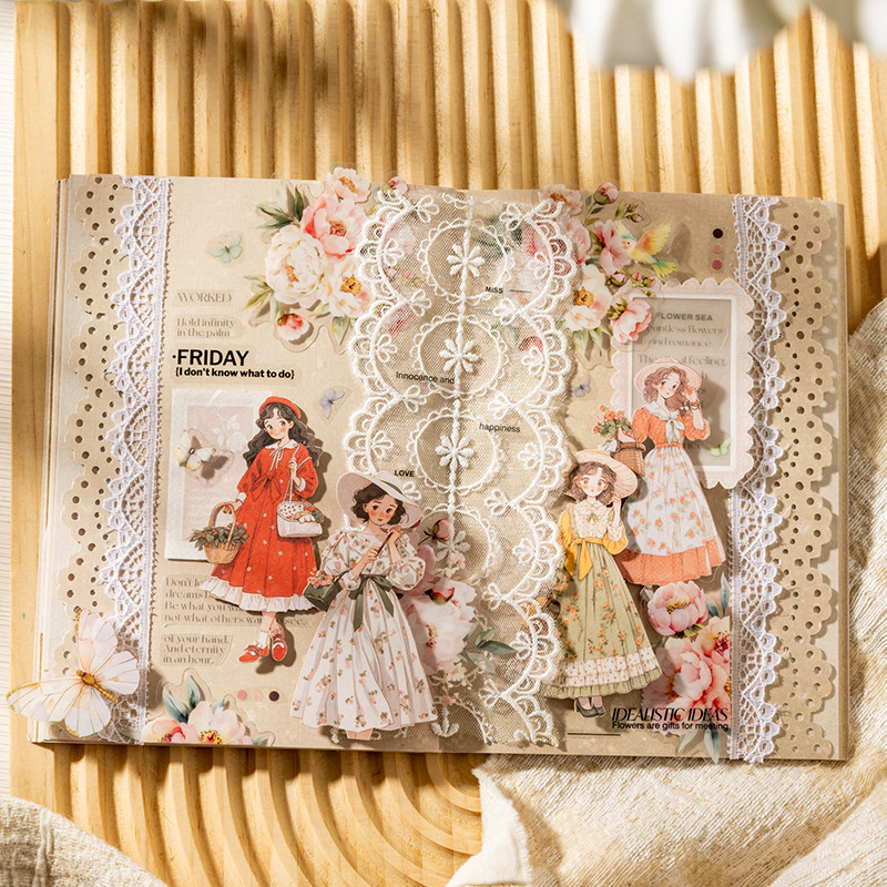 WEI 100 ชิ้น [Crowd Like Clouds Series] ตัวละครธีมเต็นท์เด็ก DIY ภูมิทัศน์สติกเกอร์กระดาษแข็งสติกเกอร์กระดาษ Scrapbooking วัสดุสมุดภาพชุด - รูปที่ 3