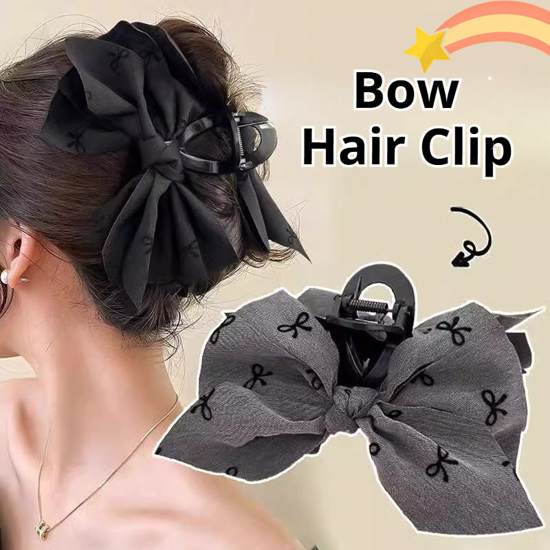Elegant Bow กิ๊บติดผมแฟชั่นเกาหลี Retro Clamp เครื่องประดับผมสำหรับผู้หญิง