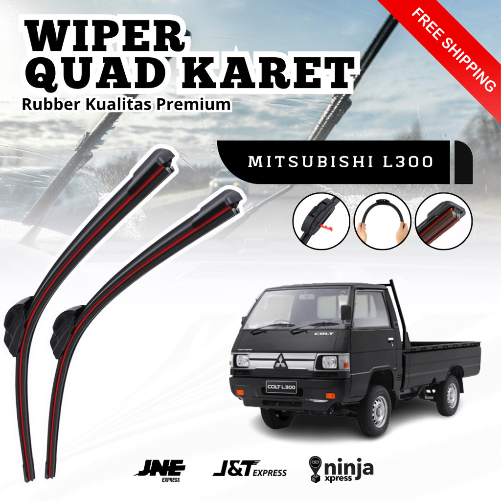 Quad Blade Wiper 4 ยาง 1 ชุด 2 ชิ้นซ้ายขวาสําหรับ Mitsubishi L300 รถกระบะ