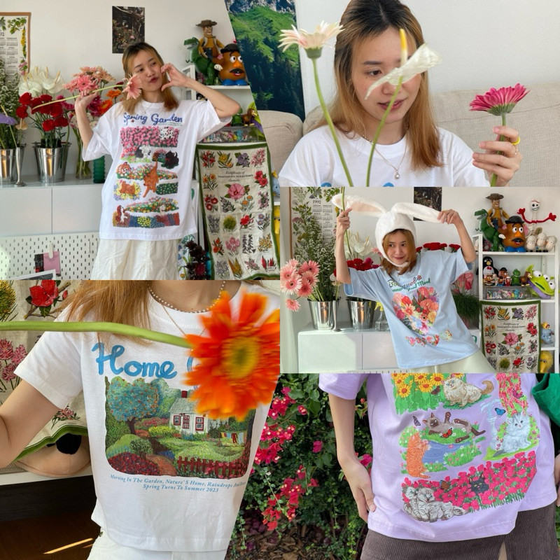 (ของพร้อมส่ง ส่งใน 24 ชั่วโมง)REOY_STUDIO รวมเสื้อoversize lockerdump TEE collection🌺⭐️🩵