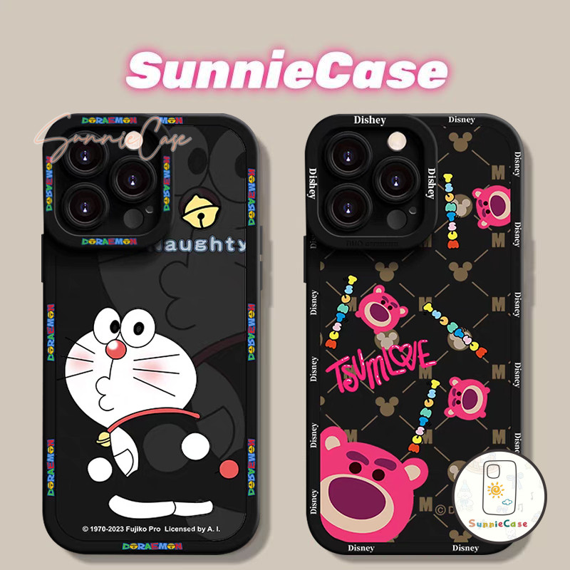 Doraemon เคสไอโฟน16 สำหรับ IPhone 16 15 11 12 13 14 Pro Max XS XR X 7Plus 8Plus Max 15 8 7 Plus SE เรียบง่าย เปลือกนิ่ม