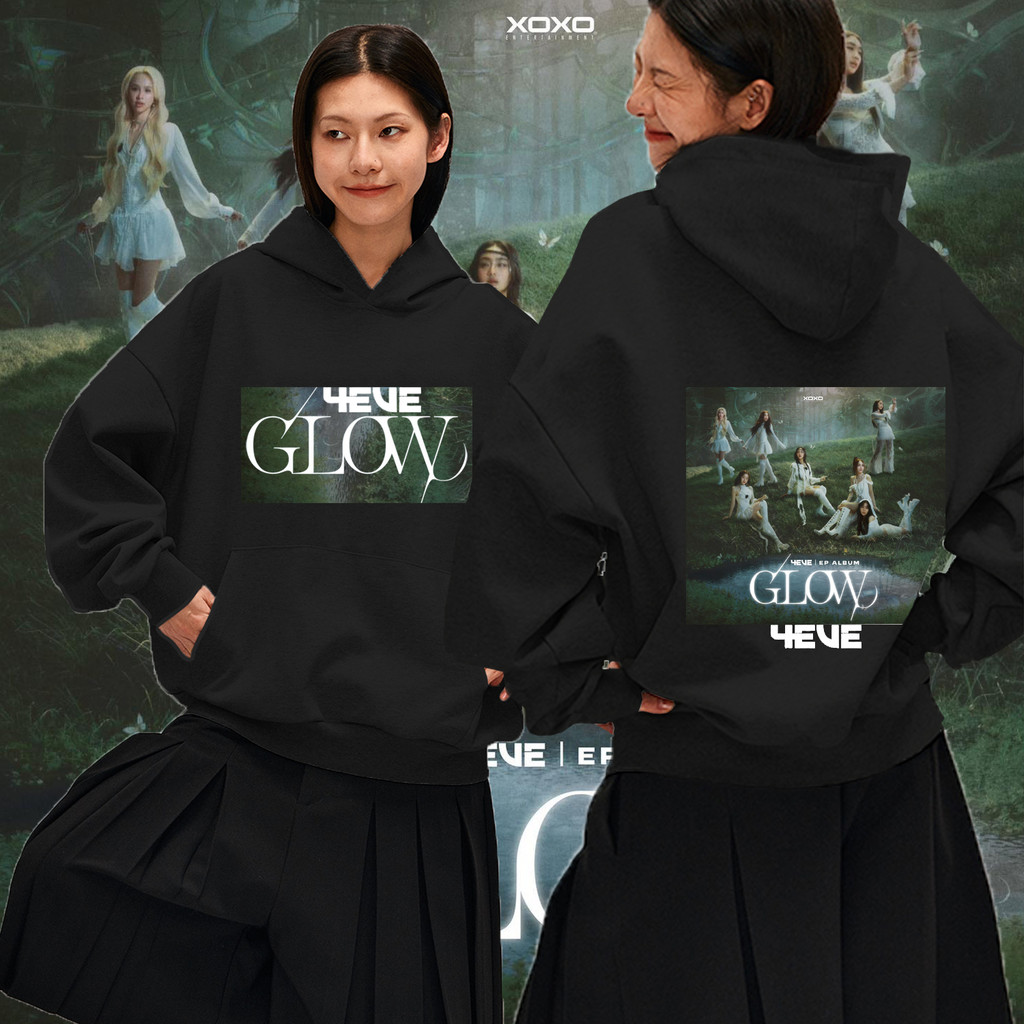4EVE GLOW EP ALBUM Hoodies เสื้อฮู้ดแขนยาวพิมพ์ลายกลุ่มผู้หญิงสำหรับผู้หญิง