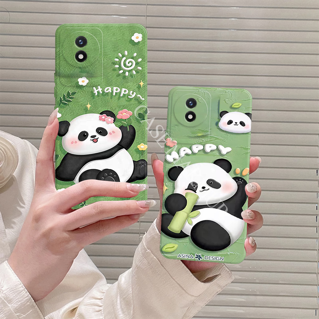 กันกระแทกสําหรับ Vivo Y02 Y02t เคสซิลิโคน Tpu Motif P4nda ตัวป้องกันกันชน