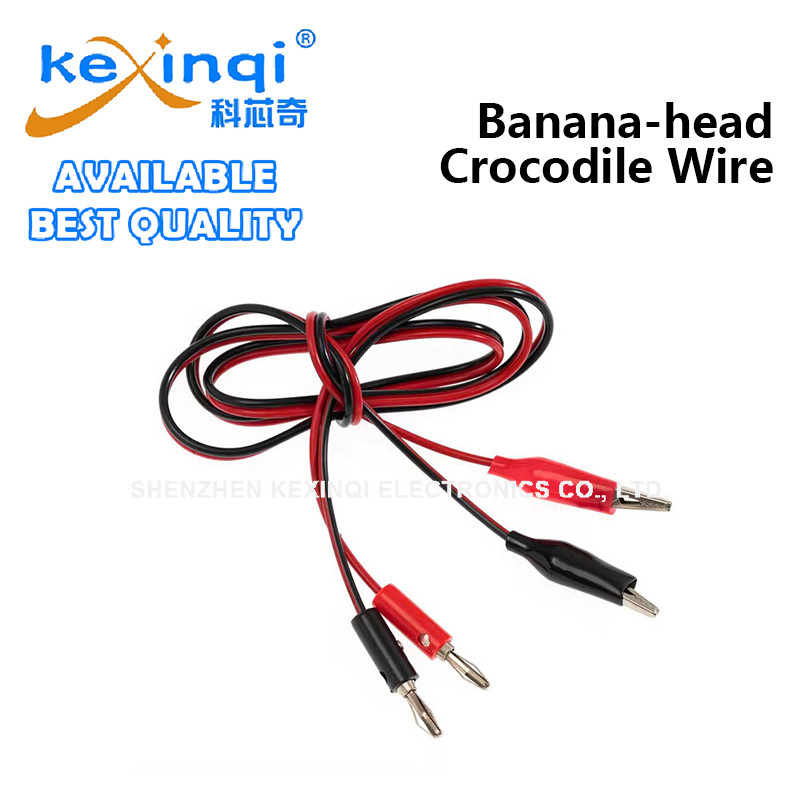 (1 ชิ้น) 1M จระเข้ Cilp ถึง Banana-Plug Test Cable Lead Connector Dual Tester Probe จระเข้คลิปสําหรับมัลติมิเตอร์เครื่องมือวัด