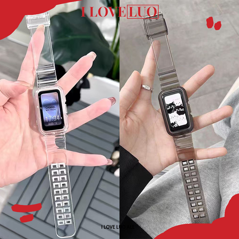 สายรัดกรณี TPU for Huawei Band 10 / Huawei Band 9 / Huawei Band 8 วงปกป้องหน้าจออ่อน for Huawei Band 10 9 8 NFC