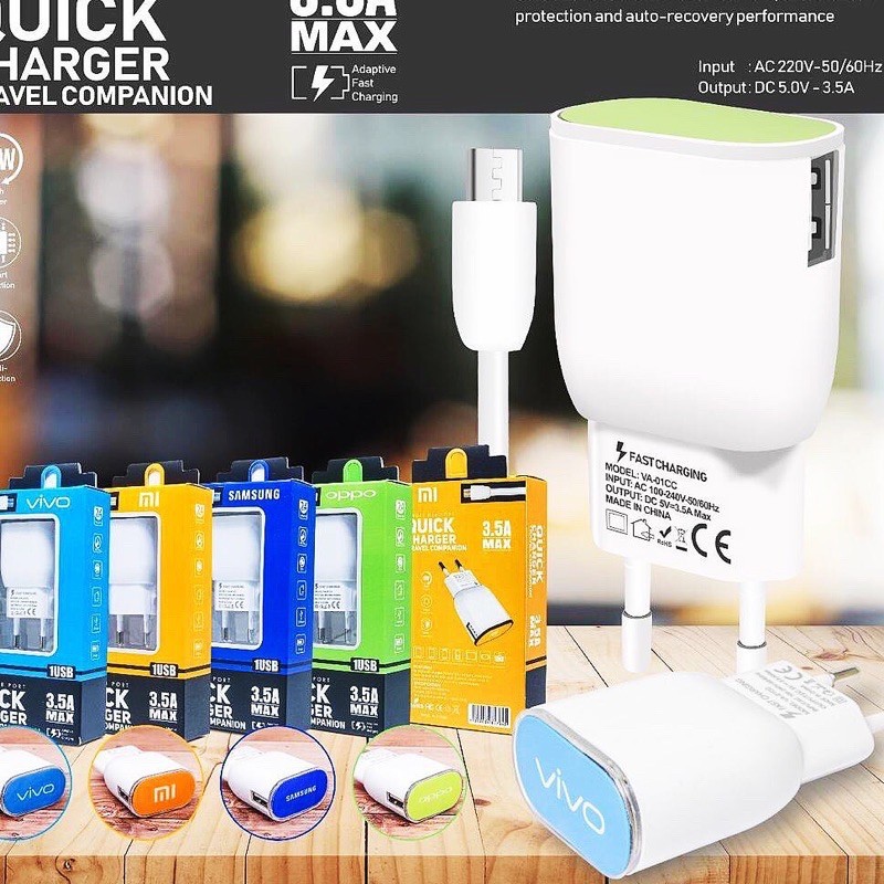 GAM BRANDED VA-01 LED QUICK 3.5A WHOLESALE TRAVEL CHARGER/CASAN