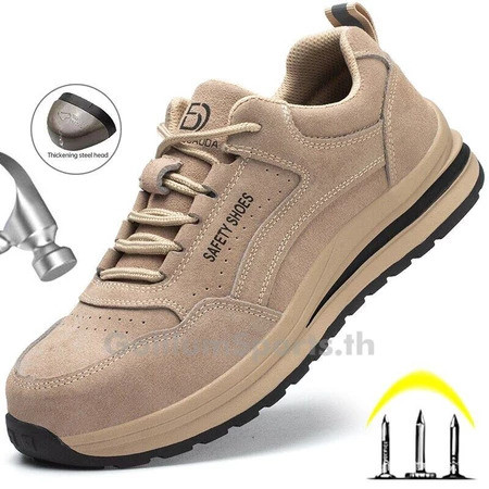 Safety shoes รองเท้าเซฟตี้ หนังแท้ หัวเหล็ก ระบายอากาศดี