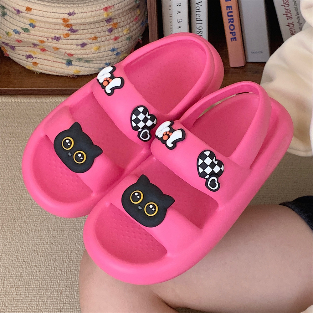 XIXITIAO รองเท้าแตะฤดูร้อนรองเท้าแตะ EVA หญิงสีดําลูกแมวรองเท้าแตะแพลตฟอร์มกลางแจ้ง