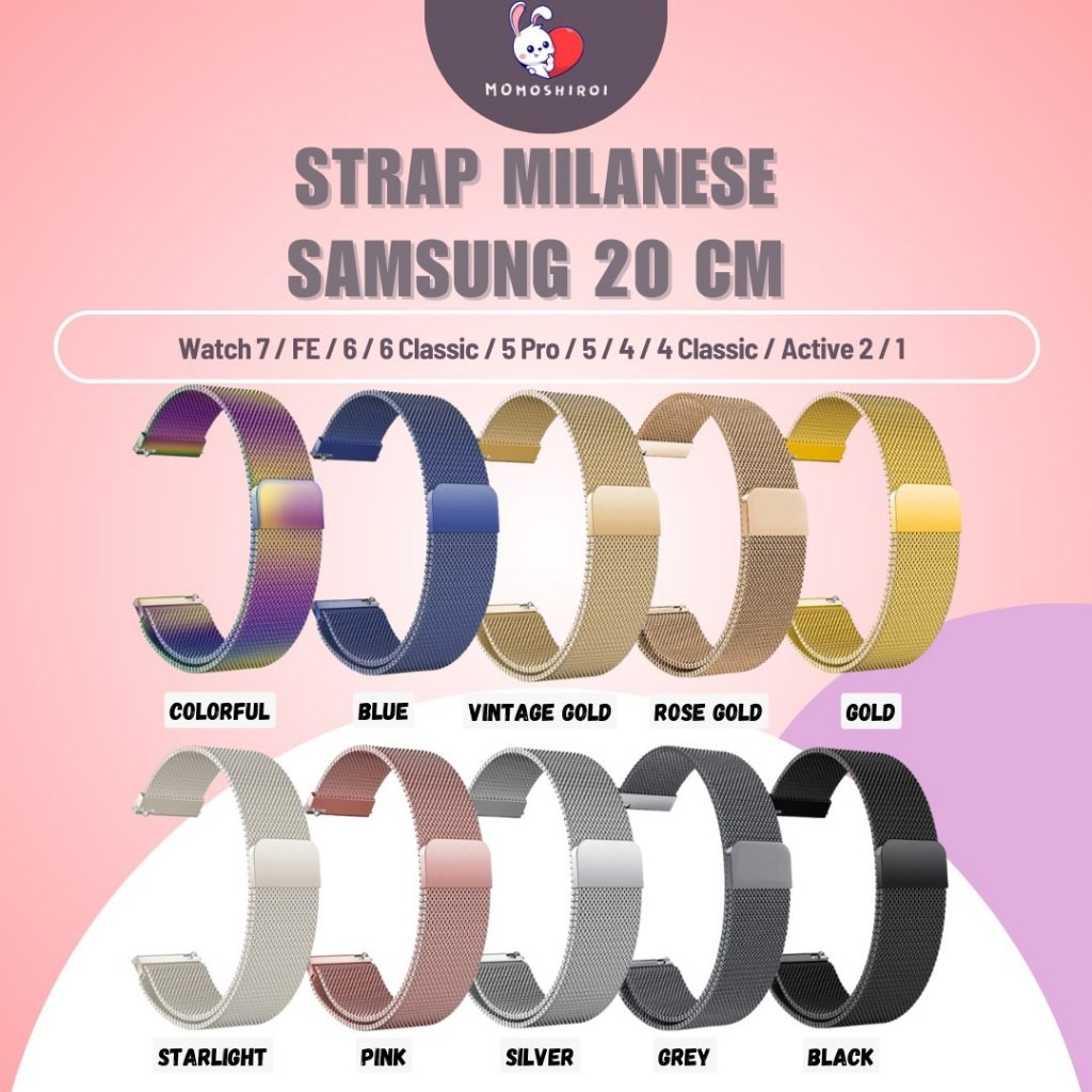 Strap Samsung Galaxy Watch 7 44 40 mm / Watch FE 40 mm Milanese Stainless Metal Replacement Strap