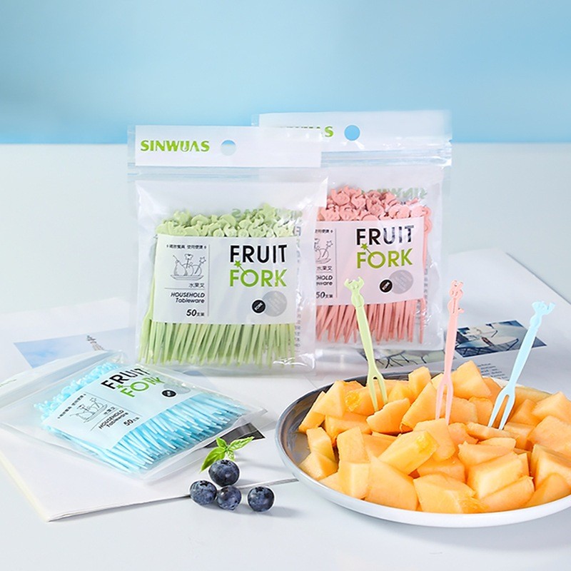 MGE HOME Disposable Party Event Hygiene Fruit Fork การทดสอบอาหาร Stick 一性点heartLish 吃 Fruits