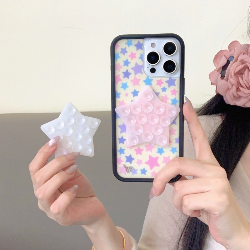 ดอกไม้ป่า GLITTER STAR ถ้วยดูดมัลติฟังก์ชั่นวางแก้วห้องน้ํา Selfie Magic อุปกรณ์ขาตั้งโทรศัพท์สําหรับ iPhone คุณภาพสูง Sucker ใช้งานร่วมกับ Universal รุ่น