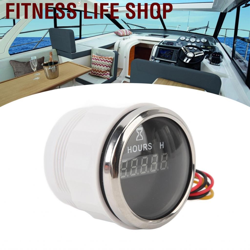 Fitness Life Shop Hourmeter Round Gauge อ่านง่ายชั่วโมงดิจิตอล High Digital ชั่วโมง DC 9‑32V สำหรับเ