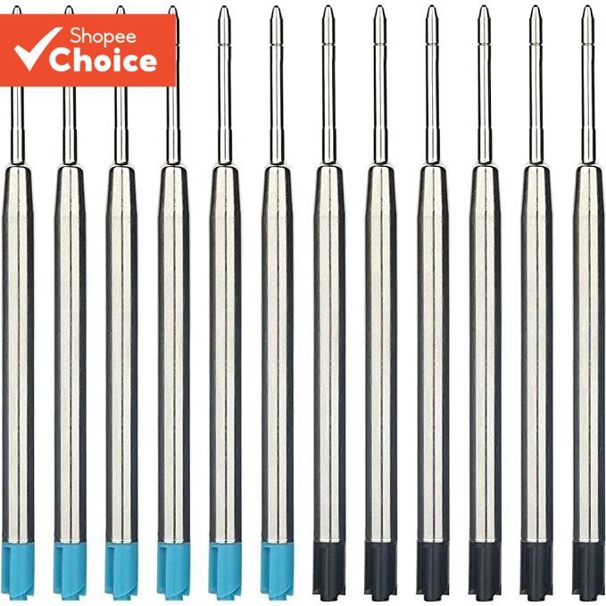 เติมหมึกสีดํา/สีฟ้า5ชิ้นแพ็ค,1.0มิลลิเมตรขนาดกลางจุดโลหะปากกาลูกลื่นเติม,เรียบเขียนปากกาเติมสําหรับโรงเรียนสํานักงานธุรกิจ