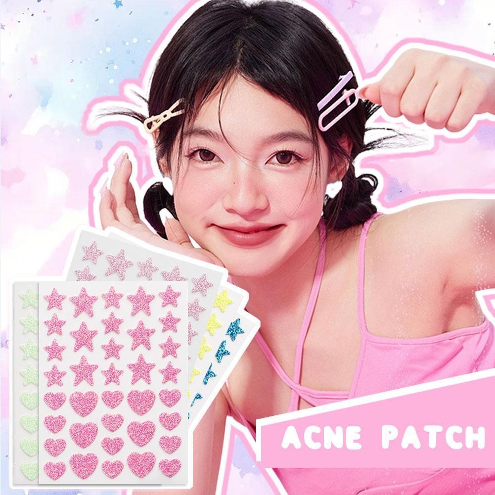 Hydrocolloid Acne Patch สีสัน Glitter Star Pimples Care Patch สิว R7m7