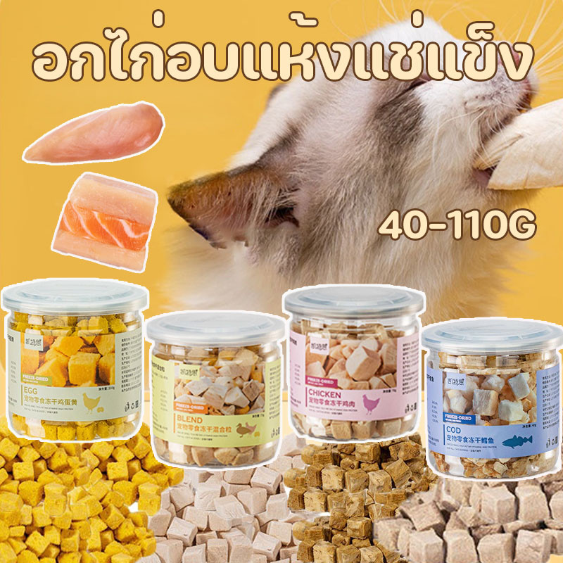 COD🐱🐱ขนมแมว Freeze Dried ขนมแมวฟรีซดราย 100% อกไก่อบแห้งแช่แข็ง อกไก่ อกเป็ด แซลม่อน รวมรส