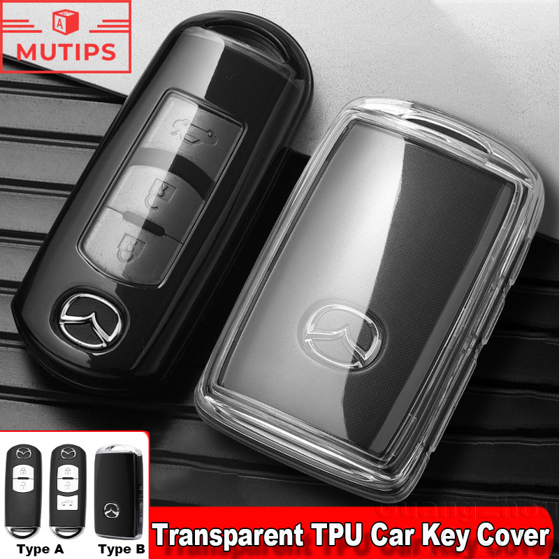 Mazda โปร่งใส TPU เคสกุญแจรถยนต์ เคสกุญแจรีโมทรถยนต์ สำหรับ 2 3 BP CX5 CX30 CX3 CX8 Mazda2 6 5 CX9 BT50 RX7
