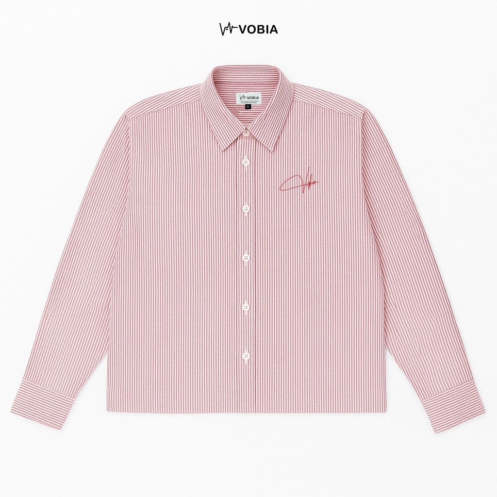 เสื้อ Vobia Stripe Anora - ไวน์แดง