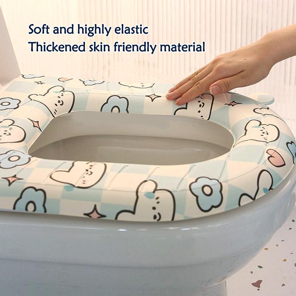 กันน้ํานุ่มห้องน้ําฝาครอบ Eva กันน้ําเสื่อห้องน้ําพร้อมที่จับ Closestool ฝาครอบที่นั่ง B4j7