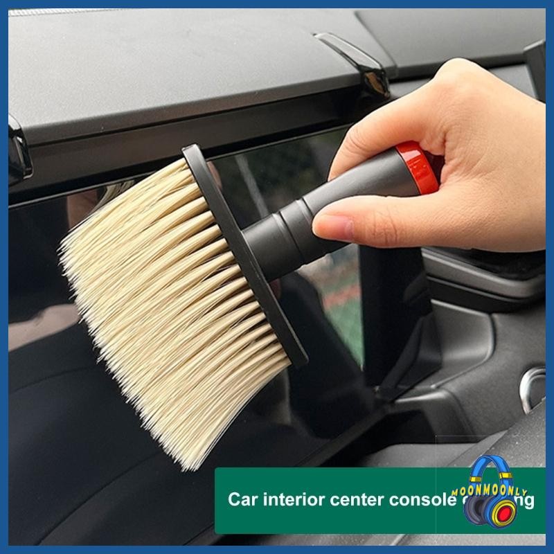 MOON แปรงทําความสะอาดรถยนต์สําหรับ Air Outlet Dashboard Dust Remover แปรงทําความสะอาด Duster