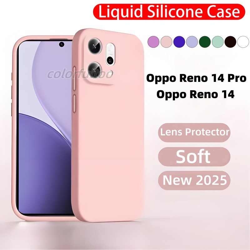 สําหรับOppo Reno 14F 14 13 Pro 13Pro 13F Reno13F Reno13 Reno14Pro 4G 5Gสแควร์ซิลิโคนเหลวเคสโทรศัพท์แ
