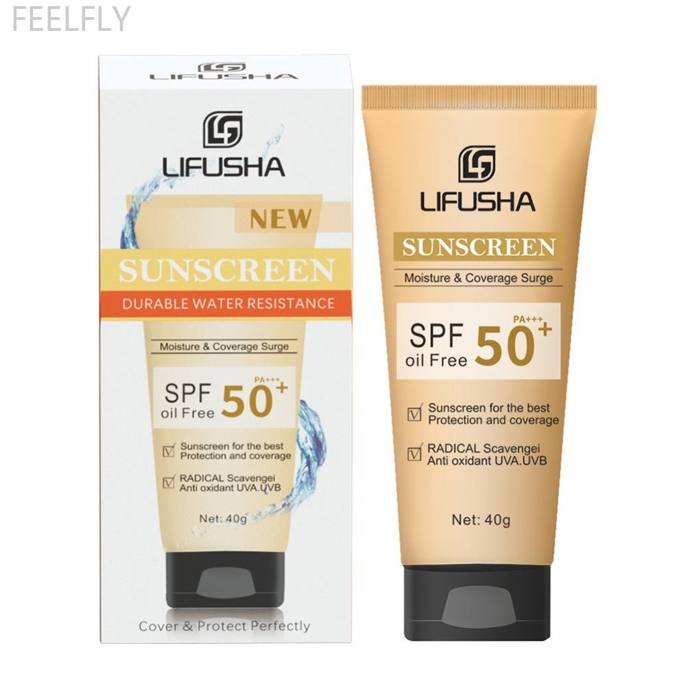 FEELFLY 40g SPF50+ Face Sunscreen Foundation Isolation Refreshing Protective Cream Oil-control Moist
